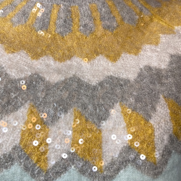 💙NWT! J.Crew Fair Isle Sequins Turtleneck Sweater - Picture 8 of 15